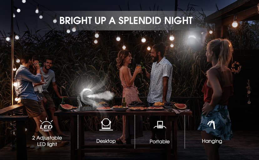 Ausic Portable Misting fan, 8-Inch Cooling Mist Fans, 10000mAh USB Rechargeable Battery Powered Fan with Mister, 250mL Water Tank & LED Lantern, for Home Desk, Bedroom, Office, Outdoor&Indoor Use