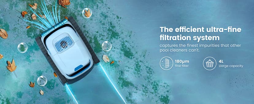 AIRROBO Pool Vacuum for Inground Pools, Smart Navigation Pool Cleaner Robot, Wall Climbing Pool Cleaner, Cleans Pool Floors, Walls & Waterline, 120 Min Run Time, for Above Ground & Inground Pools