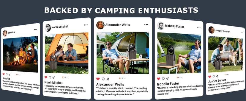 Misting Fan, 6L Bucket Portable Misting Fans with Remote, 20000mAh Rechargeable Battery Portable Fan for Outdoors Patios, Camping Fans 270° Adjustable, Hanging & Lighting for Outdoor Cooling