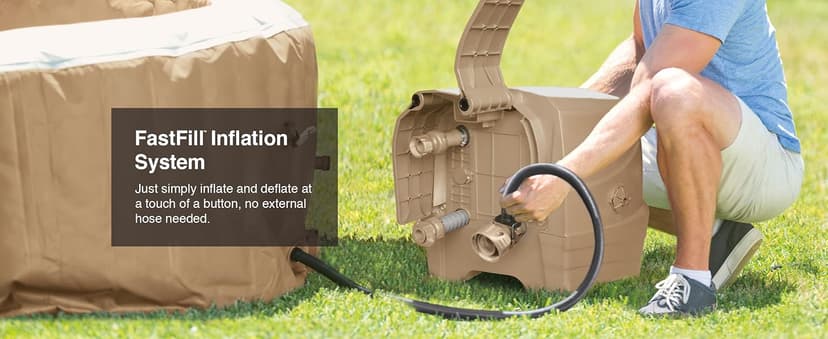 Intex PureSpa 6 Person Bubble Massage Inflatable Hot Tub Spa Set, Sahara Tan - Portable Outdoor Spa Plus Water Heater Pump, Foam Cover, Dispenser Ball