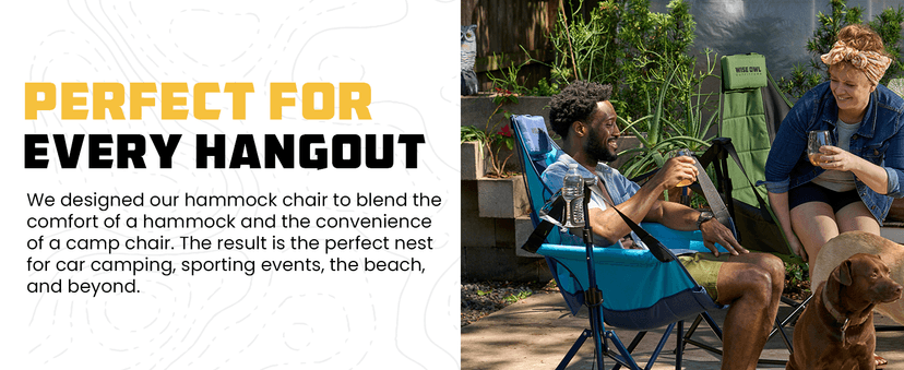 Wise Owl Outfitters Ultimate Comfort Camping Hammock Chair - Adjustable Height, Backrest, and Padded Seat - Perfect for Short & Tall Adventurers - Green