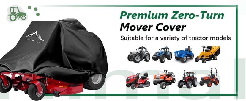 Himal Outdoors Zero-Turn Mower Protector, Heavy Duty 600D Polyester Oxford, UV Protection Universal Fit with Drawstring & Cover Storage Bag, Tractor Cover Up to 60" Decks