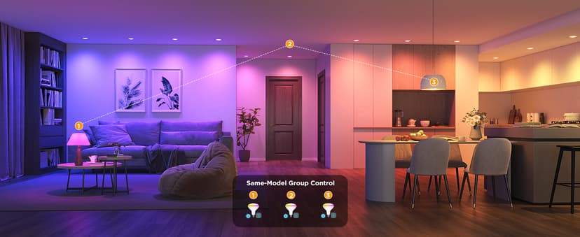 Govee BR30 Smart Light Bulbs, Works with Matter, Alexa and Google Assistant, LED Light Bulb, WiFi RGBWW Color Changing Flood Light Bulbs, Recessed Can Light Bulb, 2.4Ghz only, 850 Lumen, 4 Pack