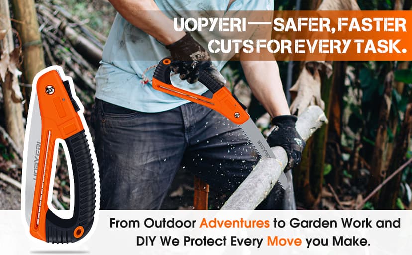Folding Hand Saw, 8 Inch Heavy Duty High Carbon Steel Blade for Smooth Cutting, Camping, Gardening, Tree Pruning, Wood Cutting, Compact Design with Non-Slip Ergonomic Handle for Outdoor Use