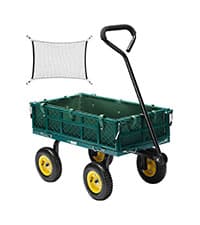 VIVOHOME Garden Cart Steel Heavy Duty 900 LBS Yard and Garden Wagon with 10 inch Tire and Handle Attach to ATV or Tractor Black