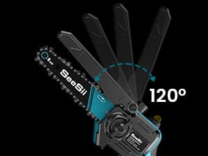 Seesii PS600 2-in-1 Electric Pole Saws for Tree Trimming, 6 Inch Mini Chainsaw Cordless with Extension Pole, Battery Powered Pole Chain Saw, Tree Trimmer Limb Branch Cutter Pruner with 2 Battery