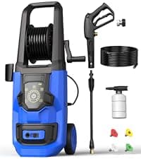 Pressure Washer, 5000PSI 3.2GPM Adjustable Touch Screen with 55FT Total Length Power Washer Electric Powered 4 Nozzles for Driveways Furniture or Cars 2000W