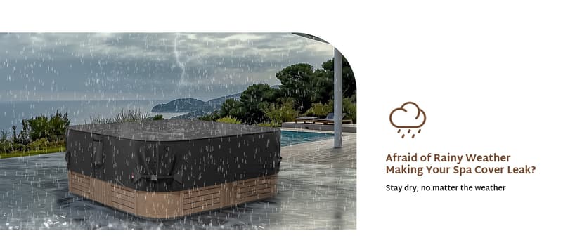 iBirdie Outdoor Waterproof and Weatherproof Hot Tub Cover 85 x 85 inch fit 84 x 84 or 83 x 83 or 82 x 82 or 7 ft x 7 ft Square SPA 600D Heavy Duty Protectors Protective Cover Cap