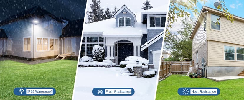 150W Flood Lights Outdoor Waterproof IP65, Exterior LED Floodlights with 3 Adjustable Heads, 15000LM Super Bright Security Lights Fixture, Outside Lights for House, Backyard