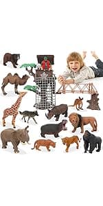 Farm Toys Tractor with Trailer-16.5 Inches Tractor Playset 1/24 Scale Gripper Frontloader Spreader for Boys Kids Toddlers Age 3-7 Years Old