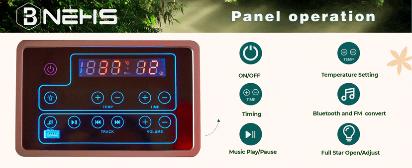 Infrared Sauna,2 Person Luxurious Indoor Sauna with Recliner, Wooden Sauna with 7-Color Starry Ceiling,9 Heating Tubes,5 Carbon Panels,2-in-1 Door Handle,Himalayan Salt Brick,220V
