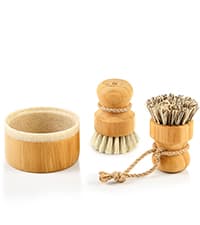 SUBEKYU Dish Brushes with Soap Dispenser, Kitchen Dish Scrubber Brushes with Handle, Dishwashing Cleaning Scrubbers for Dishes/Pans/Pots, Black, 2Pack