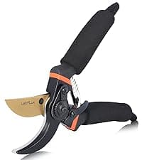 8" Professional Heavy Duty Anvil Pruning Shears with Anti-Rust SK-5 Blades, Garden Shears for Dry Stems and Small Branches, Gardening Scissors, Clippers for Wood, Non-Slip Handle. | LFXP1108S