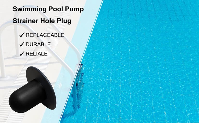 4 PCS Swimming Pool Pump Strainer Hole Plug Replacement for Bestway & Intex Pools Ground Swimming Plug Wall Plug Stopper (Black)