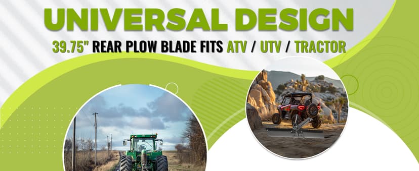 KUAFU 39.75" 3 Point Sleeve Hitch Rear Blade Compatible with ATV UTV Garden Tractors Lawn Mower Tractor Attachments Behind Rear Sleeve Hitch Tow Blade