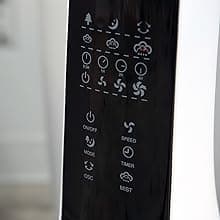 XBrand Oscillating Pedestal Fan with Mist, Misting Fan for Home, Office, Patios with Timer & Remote Control, 47 Inch Height,Black and White