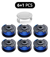 7 Packs Weed Wacker String Replacement for Ryobi One+ AC14RL3A,0.065-Inch String Trimmer Refill Compatible with Ryobi 18v, 24v, and 40v Trimmer(6 Trimmer Line,1 Trimmer Cap)