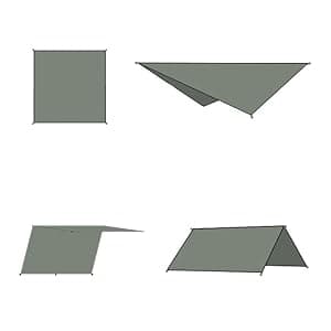 Azarxis Hammock Camping Tarp Rain Fly, Waterproof Tent Footprint Shelter Canopy Sunshade Cloth Picnic Mat for Outdoor Awning Hiking Beach Backpacking - Included Guy Lines & Stakes