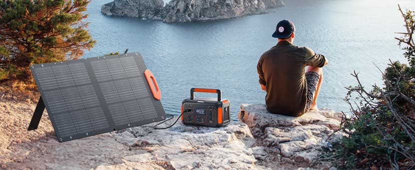 GRECELL 500W Portable Power Station 444Wh Solar Generator with 110V Pure Sine Wave AC Outlet/PD60W, 1000W Peak power station for Camping Trip RV Outdoor Home Emergency Backup & Solar Powered