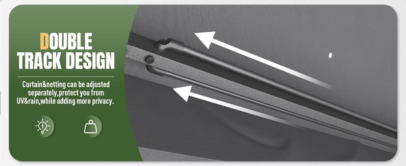 AOXUN Outdoor Gazebo for Patio 10x10, Metal Frame Canopy with Double Roofs, Heavy Duty Party Tent and Shelter with Mosquito Netting and Privacy Screen for Backyard, Lawn, Garden, Deck (Grey)