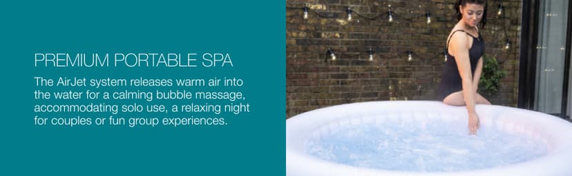 Bestway SaluSpa Miami EnergySense AirJet Inflatable Hot Tub Spa (71" x 26") | Portable Hot Tub with 2 Covers (1 Energy-Efficient Thermal Cover and 1 Standard Cover) | Fits Up to 2-4 Persons | Black