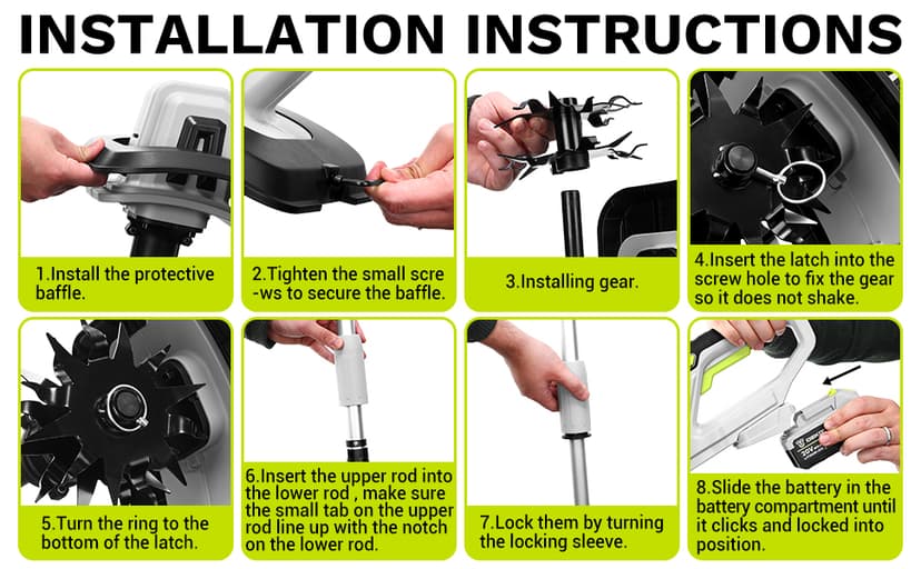 20V Cordless Tiller Cultivator,48 Steel Tines Garden Tiller,9inch Wide Electric Tiller for Gardening,Garden Rototiller with 4AH Battery and Charger Included