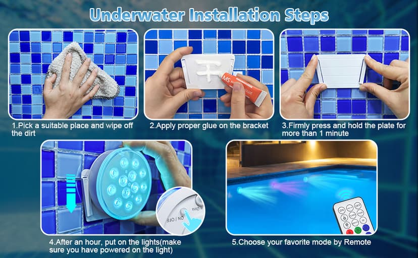 Pool Lights, Upgraded Rechargeable Submersible LED Lights with Remote IP68 Waterproof 16 Colors Hot Tub Underwater Pool Lights for Above Ground Inground Pool, Bath, Party, Vase 2 Pack