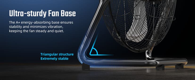 Simple Deluxe 20 Inch 3-Speed High Velocity Heavy Duty Metal Industrial Floor Fan for Warehouse, Workshop, Factory and Basement, Black, 2 Pack