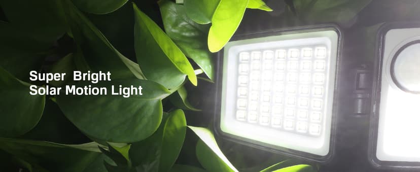 Solar Outdoor Lights - 3000LM 188 LED Motion Sensor Outdoor Lights, 4 Heads Security Light,IP65 Waterproof, Easy Install,270°Wide Angle Flood Wall Light with 3 Modes for Backyard Yard (2 Pack)