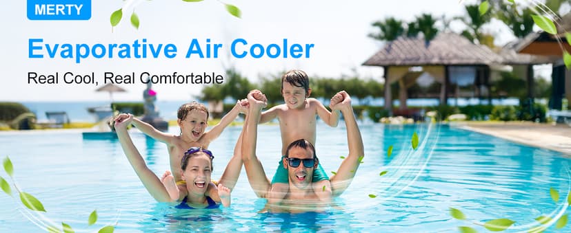 MEPTY 2500CFM Swamp Cooler Air Conditioner, 3-IN-1 Evaporative Air Cooler with 8Gal Tank, 120°Oscillation, 12H Timer, Remote Control, 3 Speeds, Outdoor Cooling Fan for Patio, Garage, Porch,Indoor Use