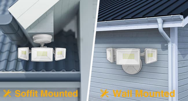 Onforu 60W Flood Lights Outdoor, 6000LM Brightness Security Lights Switch Controlled, 3 Adjustable Heads, IP65 Waterproof, 6500K Wall Mount Exterior LED Flood Light