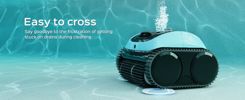 Pool Vacuum for Inground Pools, Cordless Robotic Pool Cleaner, Wall and Waterline Cleaning, Intelligent Route Planning, 150 min Runtime, for Pools up to 1,600 Sq.ft