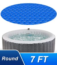 Hot Tub Spa Solar Bubble Cover Blanket for Round Inflatable Hot Tub Spa Pool Thermal Insulation Floating Bubble Wrap Covers (6 Ft)