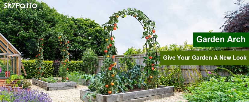 Metal Pergola Arbor, Outdoor Flower Garden Arch Trellis, Steel Garden Arbor for Climbing Plants, Wedding Decoration, 7'8" H x 4'5" W