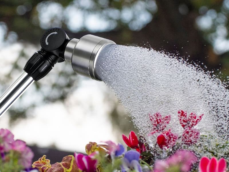 STYDDI Soft Rain Watering Wand with Pivoting Head and Thumb Control, 18" Gentle Classic Rain Wand with 1008Holes Stainless Head, Perfect for Hanging Baskets, Planters, Greenhouses and Seedbed