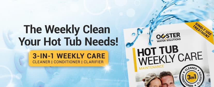 3in1 Weekly Hot Tub Cleaner, Conditioner, Clarifier - Hot Tub Chemicals for Standard & Inflatable Spas - Spa Chemicals for Crystal Clear & Sparkling Clean Water - Made in USA (4 Week Kit)
