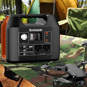 EnginStar Portable Power Station 300W 296Wh Battery Bank with 110V Pure Sine Wave AC Outlet for Outdoors Camping Hunting and Emergency, 80000mAh Backup Battery Power Supply for CPAP