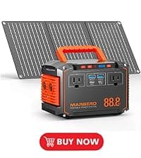 MARBERO Solar Generator 240Wh 300W Portable Power Station with Solar Panel 60W Included Backup Lithium Battery with AC Outlets for Camping Home Outdoor Emergency Hiking Travel