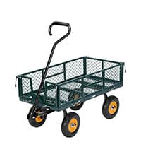 VIVOHOME Garden Cart Steel Heavy Duty 900 LBS Yard and Garden Wagon with 10 inch Tire and Handle Attach to ATV or Tractor Black