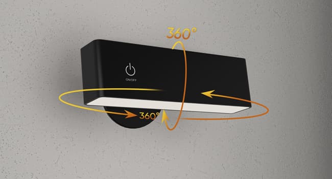 Honalia Adhesive Wall Lights for Bedroom 2 Pack, Rechargeable Wall Lights with Magnetic & Dimmable, 360 Rotation Cordless Wall Sconce, Peel and Stick Lights for Wall Bedside, Reading