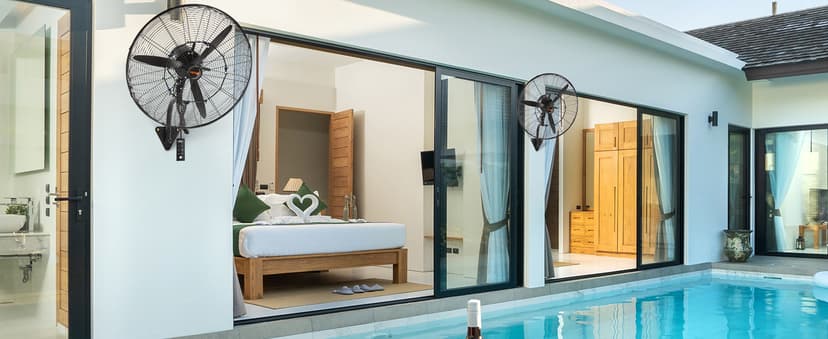 VEVOR 30 Inch Wall-Mount Misting Fan, 3-speed IP44 Waterproof Oscillating, Max. 9500 CFM Wall Mounted Fan for Outdoor, Commercial, Residential, Greenhouse, Workshop, Patio, Black, ETL Listed