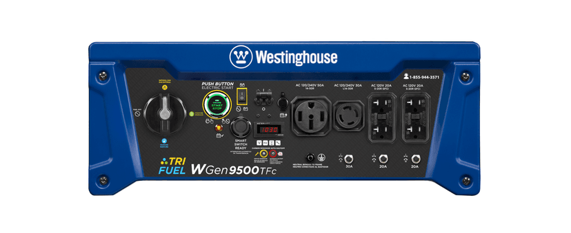Westinghouse 12500 Peak Watt Tri-Fuel Home Backup Portable Generator, Remote Electric Start, Transfer Switch Ready, Gas, Propane, and Natural Gas Powered