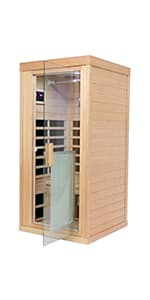 Portable Sauna Tent, One Person Infrared Sauna Home Sauna, Full Size Sauna with Remote Heating Foot Pad, Upgraded Chair, Black(29.1" x 29.1" x 66.5")