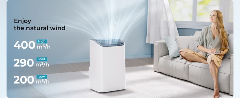 EUHOMY Portable Air Conditioners 12,000 Btu, 4 in 1 Portable Cooling AC with Heat, Dehumidifier, Fan Modes, Quiet Stand-up AC with 46dB Low Noise & Sleep Mode for Bedrooms, room up to 550 Sq.Ft