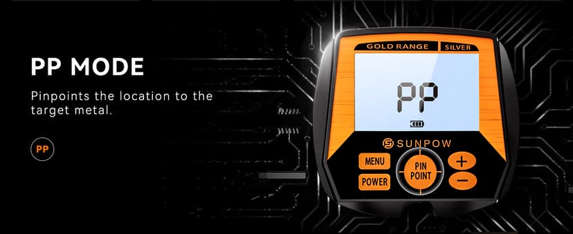 SUNPOW Metal Detector for Adults, Professional Waterproof High Accuracy Metal Detector, 10'' Detection Depth, Pinpoint & Disc & Notch & All Metal & Volume Modes, Strong Anti-Interference-GC-1083