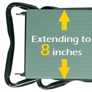 MaxWorks 50921 Folding Garden Kneeler Stool with 8 inch Wide Kneeling Pad, with 1 Tools Pouch for Planting and Gardening