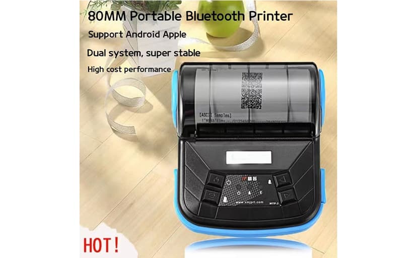 NOT for iOS/ipad/MAC/iPod, only Compatible with Android/Windows,80mm Portable Bluetooth Receipt Thermal Printer Wireless Ticket Bill Invoice pos Printer for Small Business