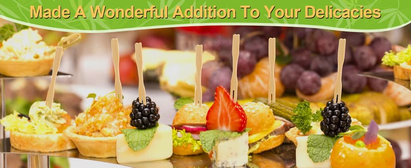 700 Pcs Bamboo Appetizer Forks, PEOUWNES Mini Toothpicks for Appetizers, 3.5 Inch Picks Bamboo Forks, Wooden Forks Food Picks for Cocktail Parties, Party, Fruits, Charcuterie Accessories