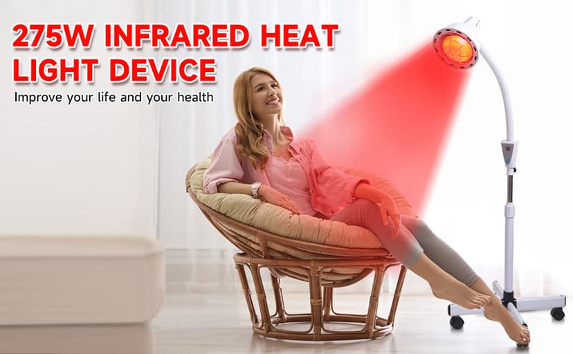 Infrared Light,White 275W Near Red Infrared Heat Lamp for Relieve Joinpt Pain and Muscle Aches