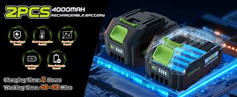 2-in-1 Cordless Pole Saw (2025 Upgraded), 7 Inch Brushless Mini Chainsaw with Extension Pole, Pole Saws for Tree Trimming Battery Powered with 2x 20V 4000 mAh Battery, 16ft Reach Electric Pole Saw